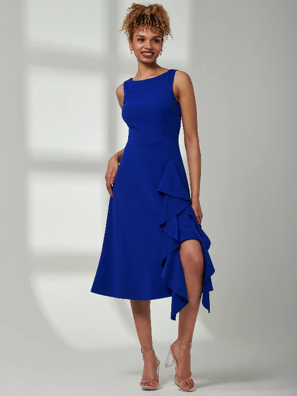 Premium quality women’s clothing at affordable prices Haylen Frill Detail Midi Dress, Royal Blue Premium quality women’s clothing at affordable prices Haylen Frill Detail Midi Dress, Royal Blue