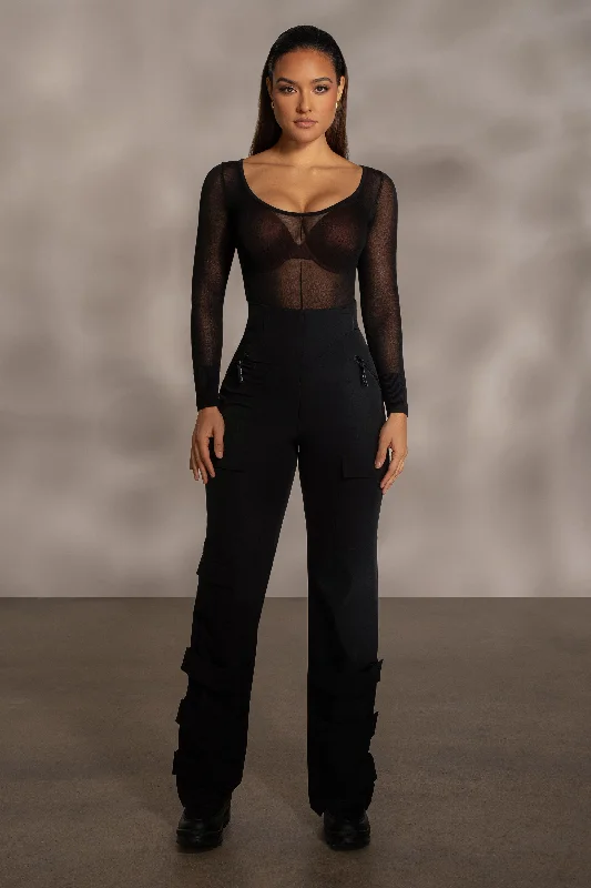 Feminine fashion to express your unique style   Black Nyah Nylon Utility Pants