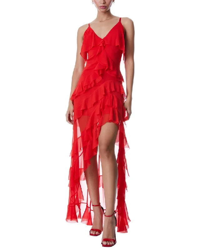 Stylish women’s clothing designed for comfort   alice + olivia Laverne Asymmetrical Ruffle Dress