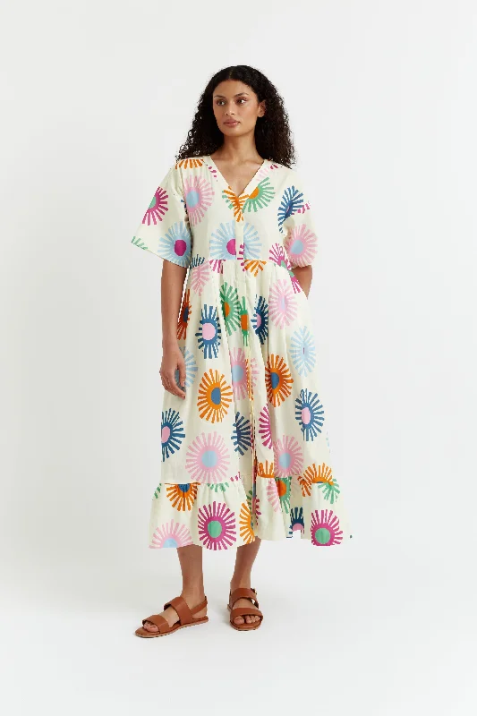 Women’s clothing to inspire confidence and beauty   Cream Linen-Cotton Soleil Dress