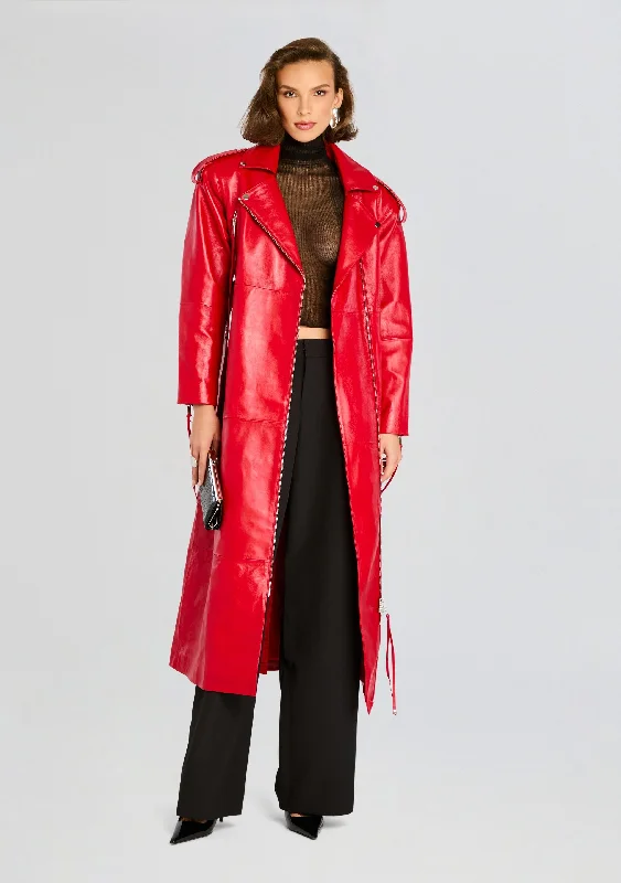 Feminine silhouettes for the modern woman   Knightley Leather Trench Coat