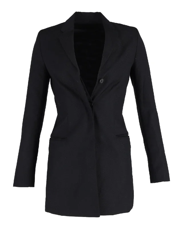 Women’s clothing that combines comfort and style   Acne Studios Center Twill Long Jacket in Black Cotton