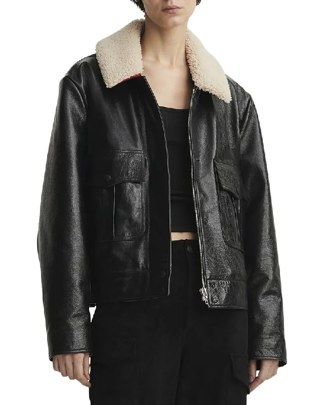 Stylish women’s clothing designed for comfort   rag & bone Colton Leather & Shearling Jacket