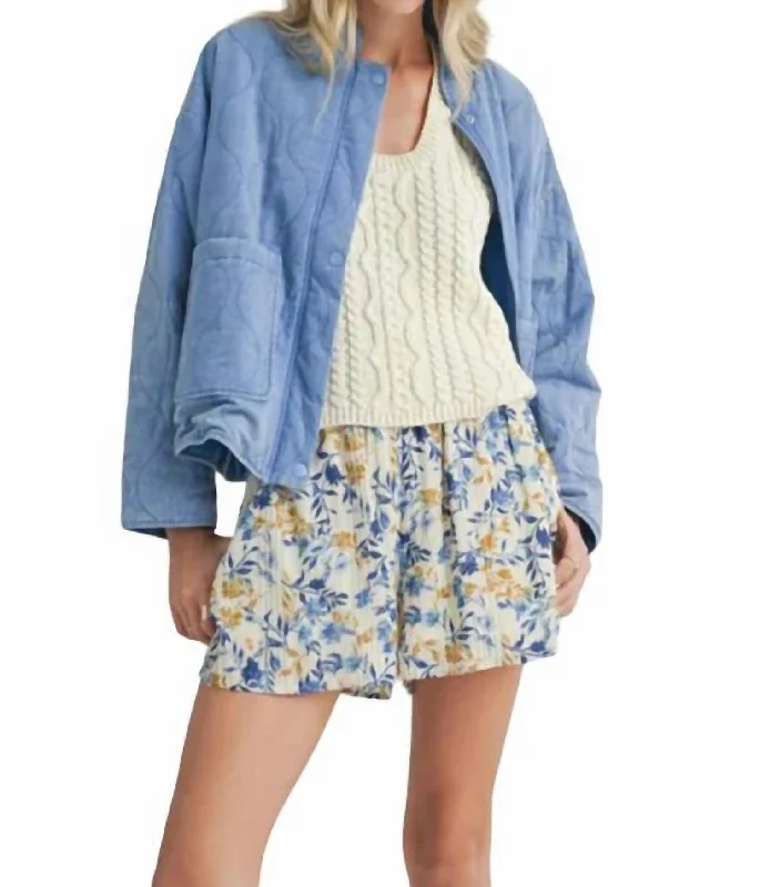 Women’s clothing to inspire confidence and beauty   Weekender Washed Quilt Jacket In Blue