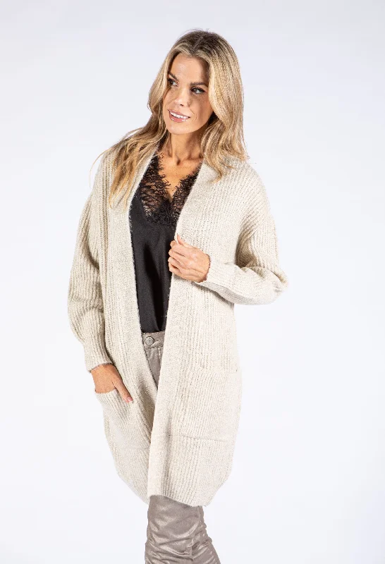 Dress to impress with elegant women’s wear   Lurex Knit Longline Cardigan