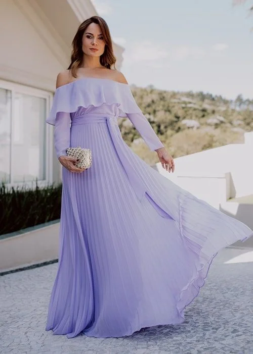 Feminine fashion to express your unique style   Sexy purple A Line Prom Dress, Chiffon Long Evening Party Gown   cg5595