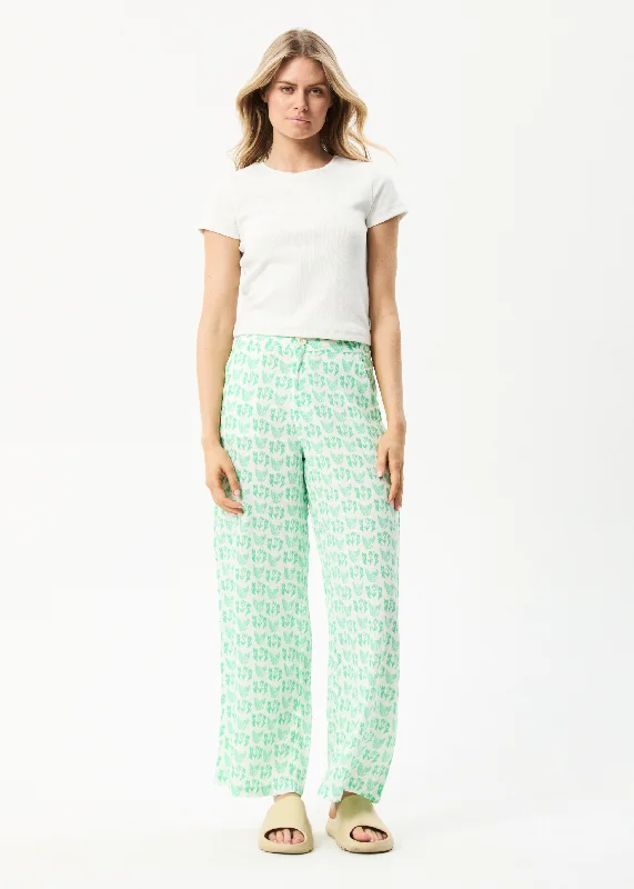 Fashion pieces that complement every woman’s style   AFENDS Womens Swan Sienna - Wide Leg Pants - Lime Green